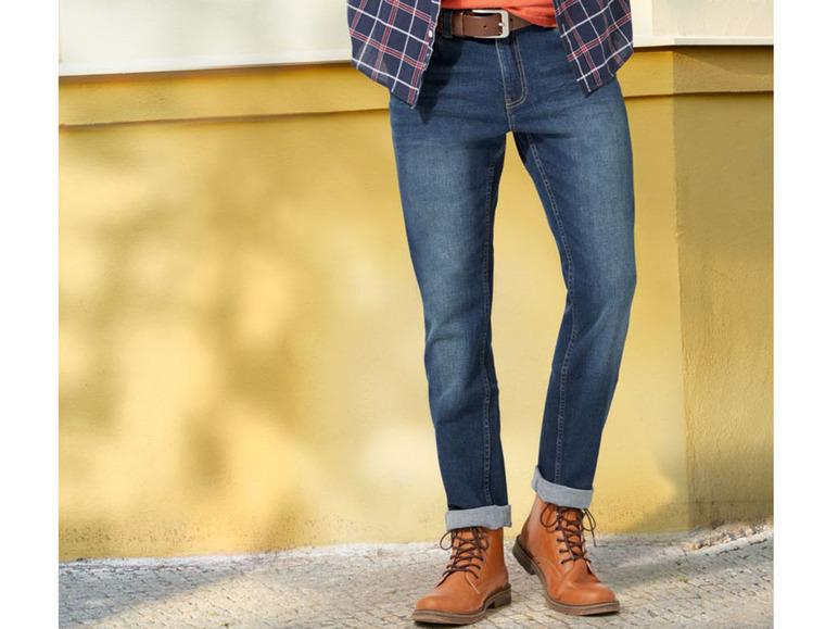 Ga naar volledige schermweergave: LIVERGY® Jeansbroek voor heren, slim fit, katoen, polyester en elastaan - afbeelding 3