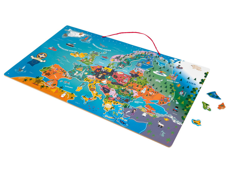 Ga naar volledige schermweergave: Playtive Magnetische wereldkaart of kaart van Europa - afbeelding 1
