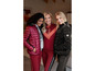 Trois femmes posent avec des vestes et des leggings Jette Joop.