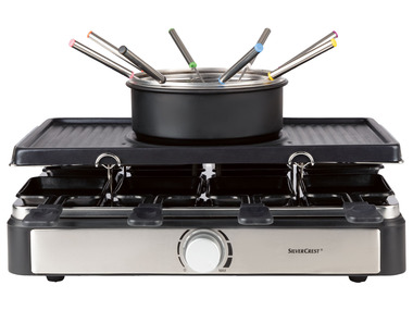 SILVERCREST® Appareil combiné raclette, gril et fondue, 1 400 W
