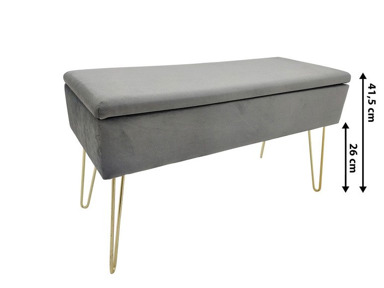 Aller en mode plein écran ECHTWERK Banc avec espace de rangement, 75 x 41,5 x 30 cm - Photo 15