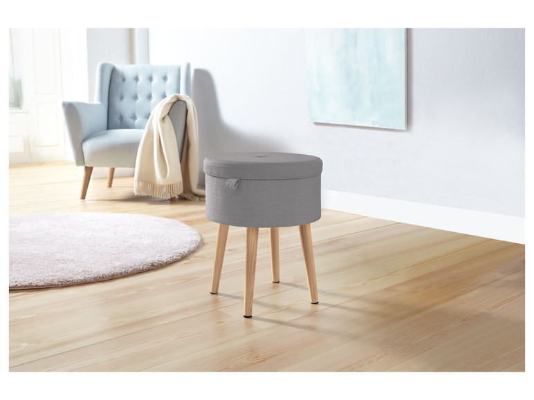 Aller en mode plein écran LIVARNO home Tabouret avec espace de rangement, Ø 36 cm - Photo 3