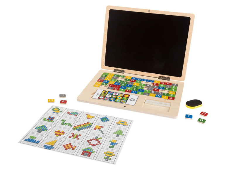 Ga naar volledige schermweergave: Playtive Houten laptop voor kinderen - afbeelding 1
