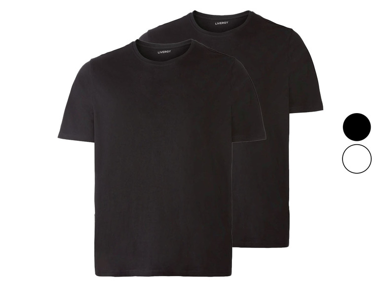 Aller en mode plein écran LIVERGY® Set de 2 T-shirts en coton avec col rond - Photo 1