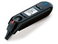 Een zwarte oorthermometer met Bluetooth-connectiviteit.