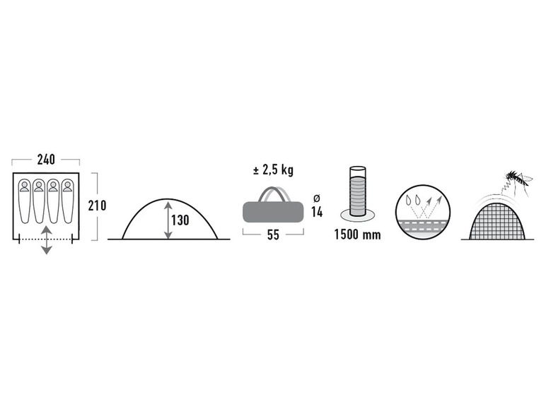 Ga naar volledige schermweergave: HIGH PEAK Tent »Monodome XL«, 4 personen - afbeelding 22