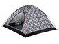 Une tente High Peak grise avec un motif camouflage.