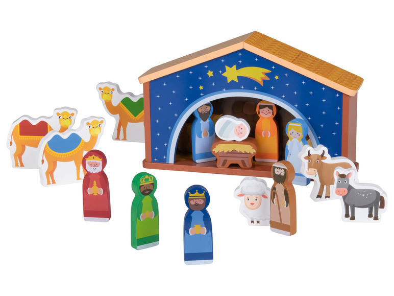 Ga naar volledige schermweergave: PLAYTIVE® Houten kerststal, stapeltrein of ark van Noah - afbeelding 12