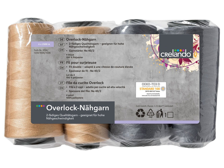 Ga naar volledige schermweergave: crelando® Overlocknaaigaren, set van 4 - afbeelding 10