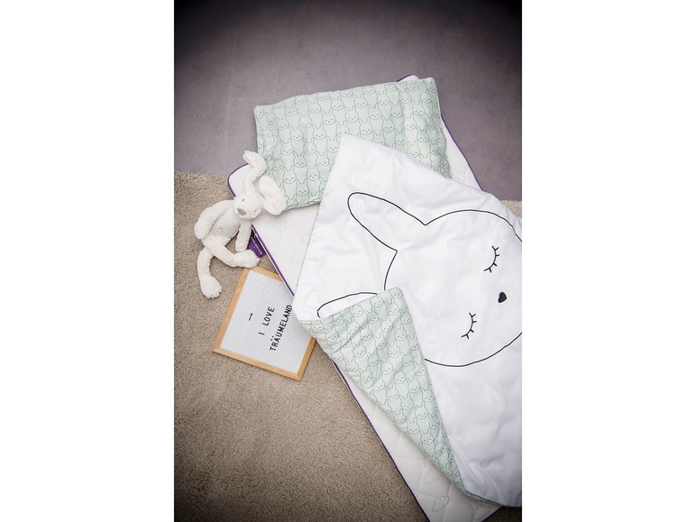 Aller en mode plein écran Träumeland Linge de lit "Lapin en peluche", pour enfant et bébé,100 x 135 cm, en pur coton - Photo 5