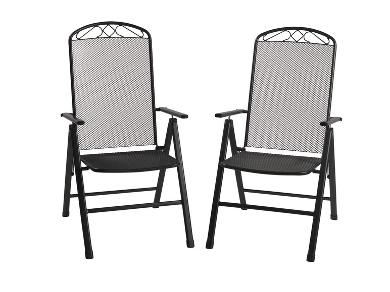 Aller en mode plein écran florabest Set de 2 chaises de jardin en métal, pliable - Photo 1