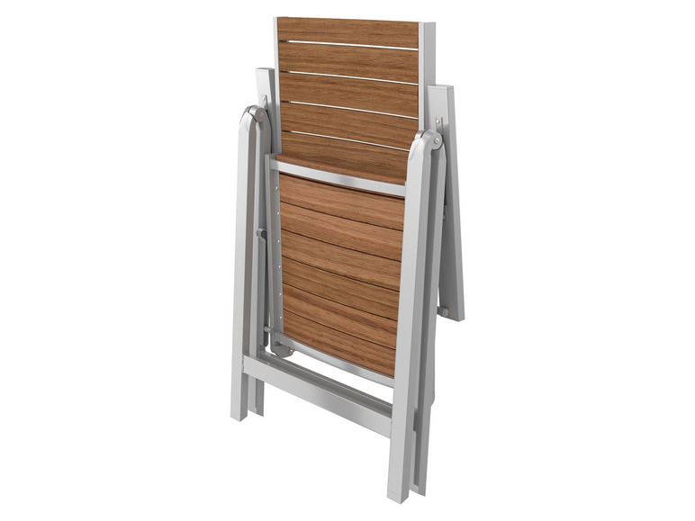 Aller en mode plein écran florabest Chaise de jardin en aluminium et en bois, pliable - Photo 3