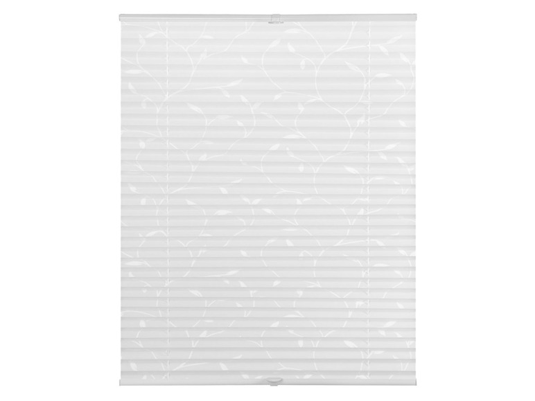 Stores blancs avec un motif de feuilles.