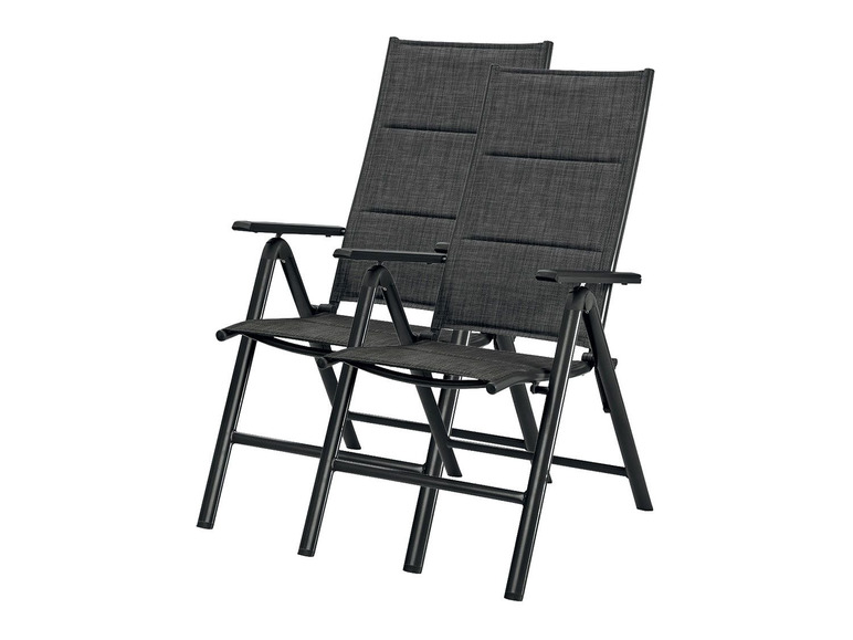 Aller en mode plein écran florabest Set de 2 chaises de jardin en aluminium, pliables - Photo 1