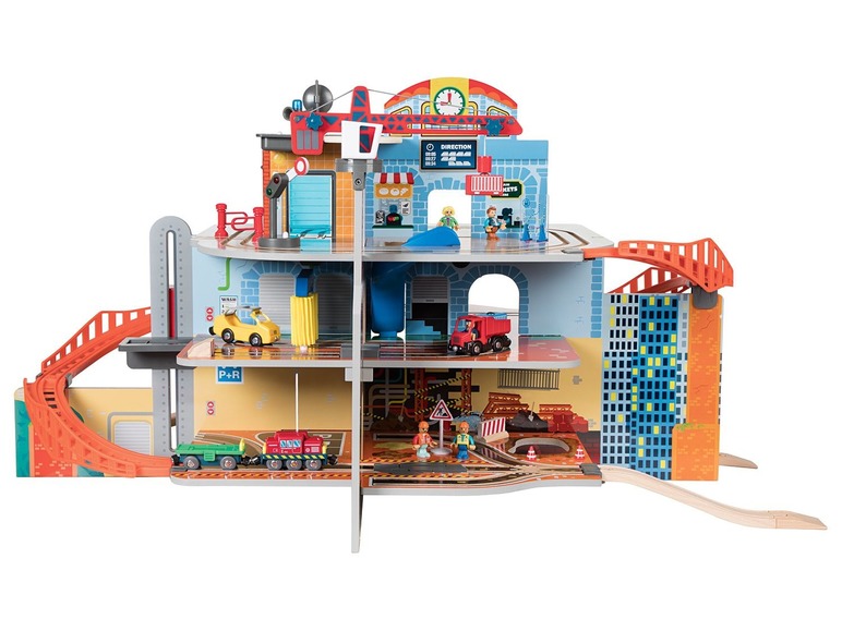 Ga naar volledige schermweergave: Playtive JUNIOR Houten treinstationset XXL - afbeelding 25