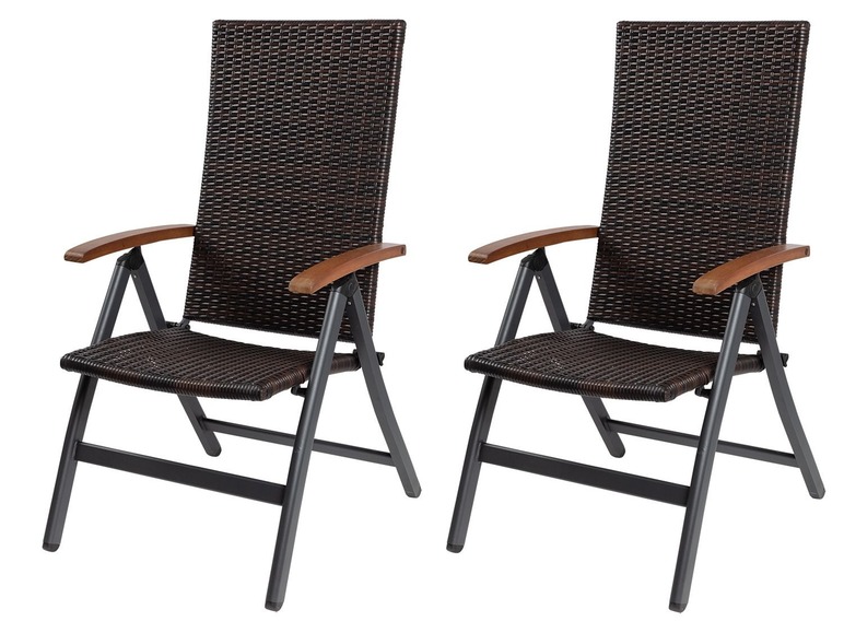 Aller en mode plein écran FLORABEST® Set de 2 chaises de jardin en osier - Photo 1