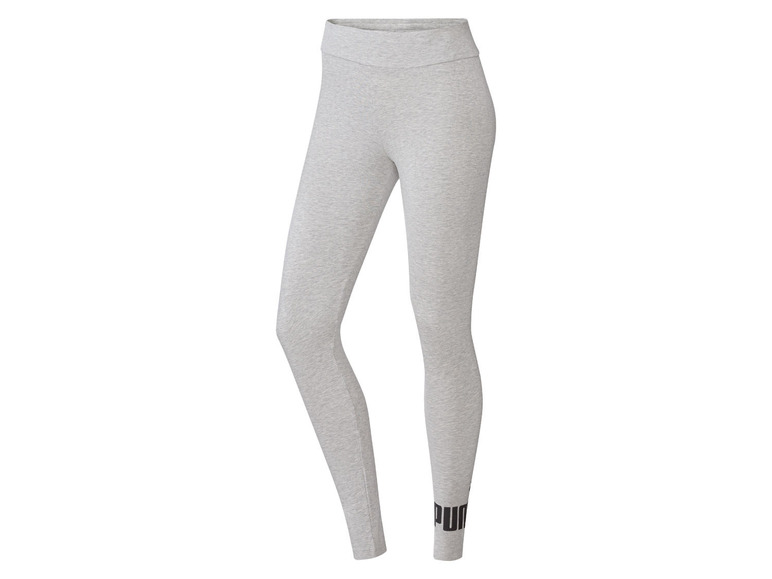 Grijze Puma trainingsbroek met logo.