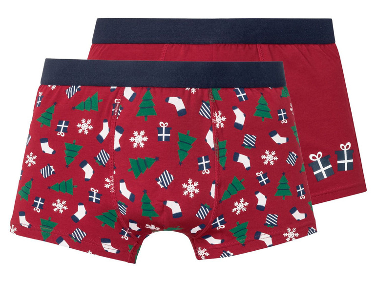 Ga naar volledige schermweergave: LIVERGY® Kerstboxershorts voor heren, set van 2, katoen en elastaan - afbeelding 6