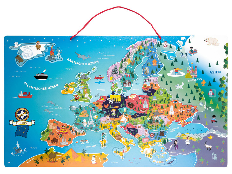 Ga naar volledige schermweergave: Playtive Magnetische wereldkaart of kaart van Europa - afbeelding 2