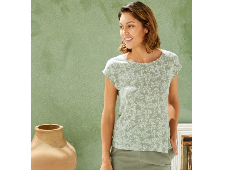 Ga naar volledige schermweergave: esmara® T-shirt voor dames, puur linnen - afbeelding 12