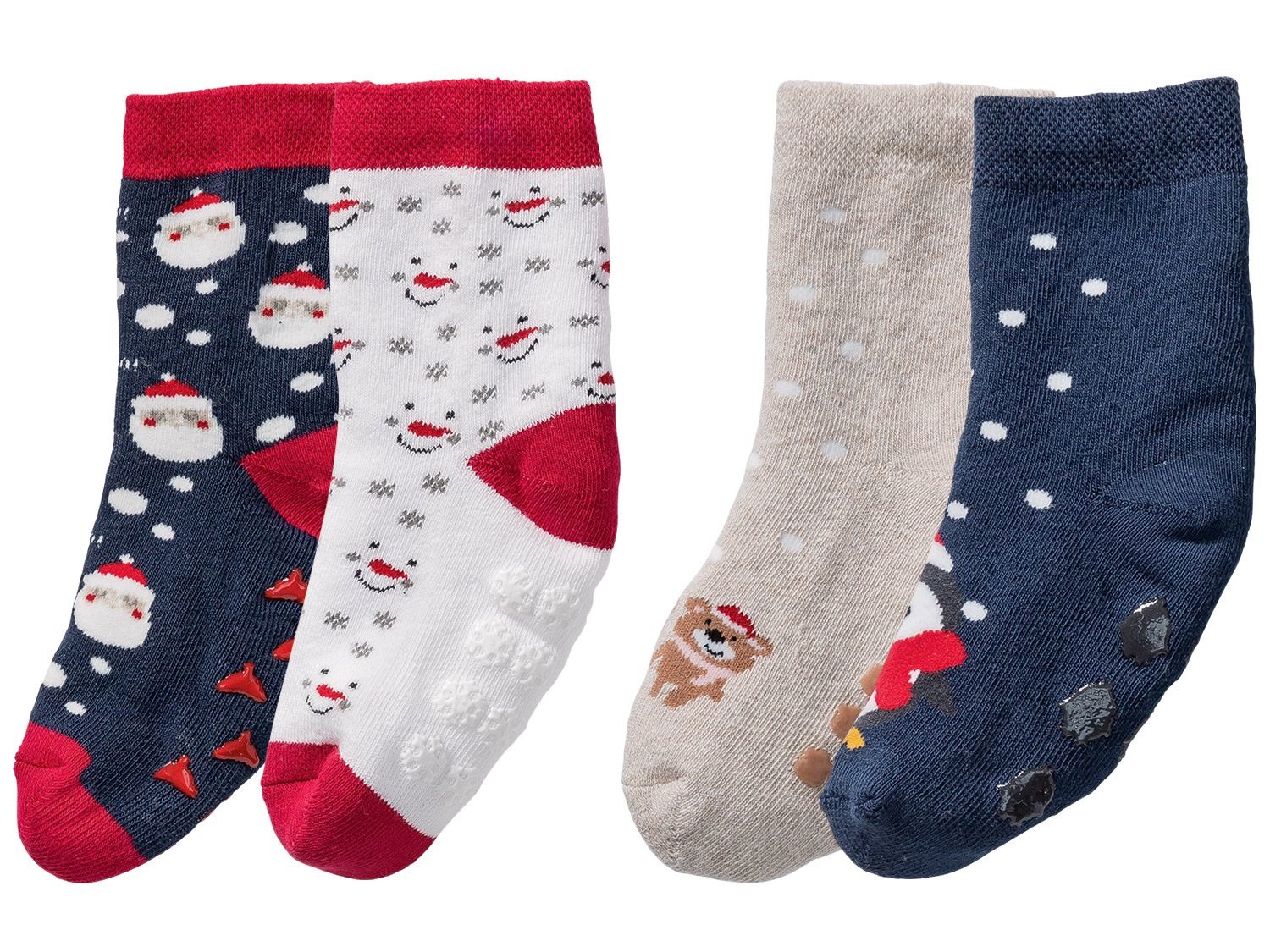 Pack 2 Paires de Chaussettes Antidérapantes pour Enfant 'Snowman' NOËL