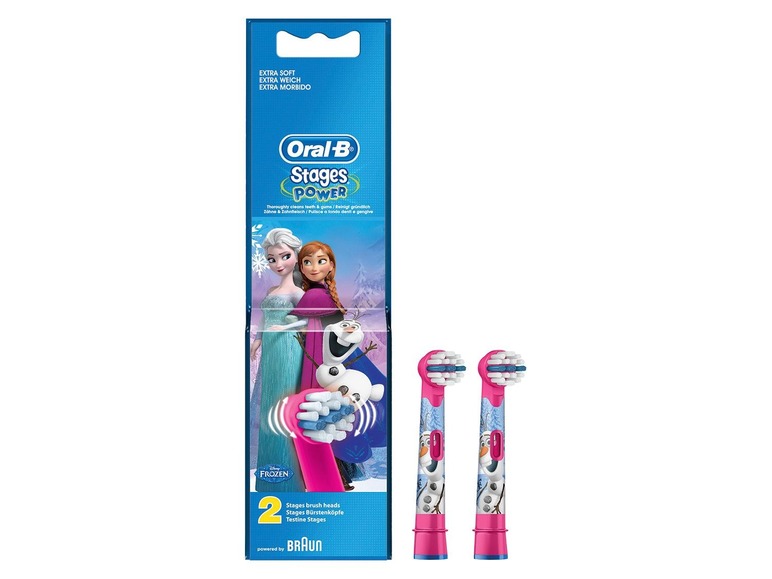 Aller en mode plein écran Oral-B Set de 2 brossettes pour brosse à dents électrique La Reine des neiges - Photo 1