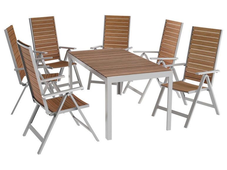 Aller en mode plein écran florabest Chaise de jardin en aluminium et en bois, pliable - Photo 6