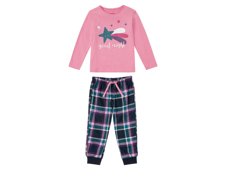 Aller en mode plein écran lupilu® Pyjama en pur coton avec bas en flanelle douce - Photo 10