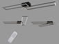 Drie zwarte LED plafondlampen met afstandsbediening.