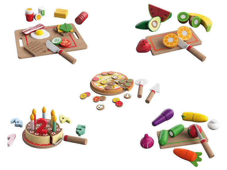 Aller en mode plein écran Playtive Set de nourriture en bois, avec velcro - Photo 1