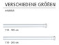 Deux tringles à rideau de douche blanches en différentes tailles : 110-185 cm et 110-245 cm.