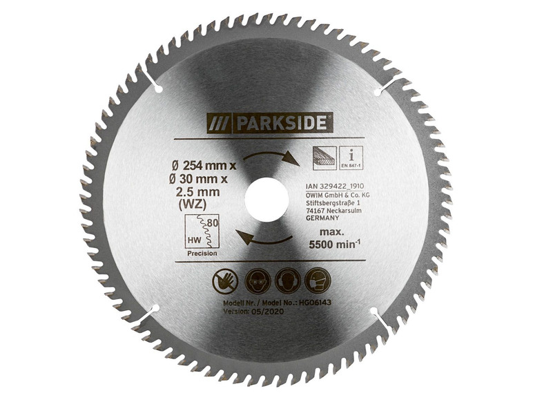 Aller en mode plein écran PARKSIDE® Lame de scie circulaire 254 x 2,5/3,2 x 30 mm - Photo 3