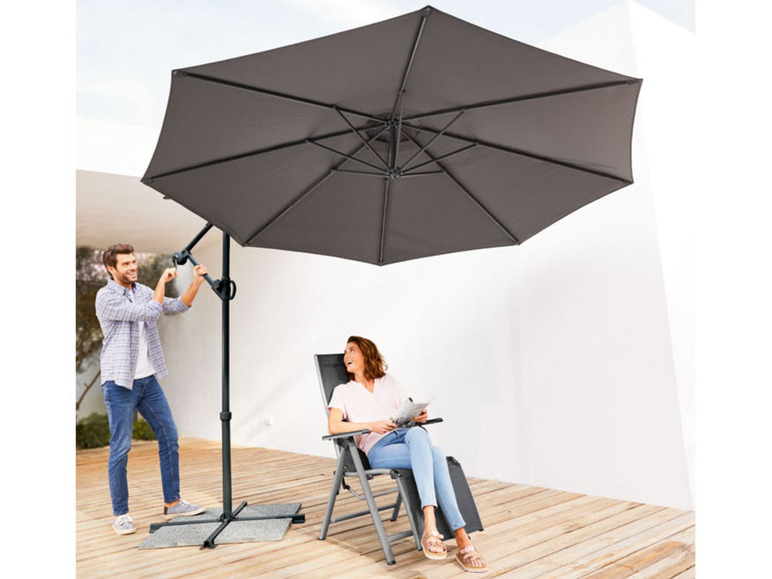 Ga naar volledige schermweergave: florabest Zwevende parasol Ø 300 cm, handzwengel - afbeelding 10