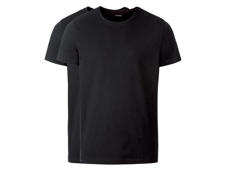 Ga naar volledige schermweergave: LIVERGY® T-shirts voor heren, set van 2, puur katoen - afbeelding 2