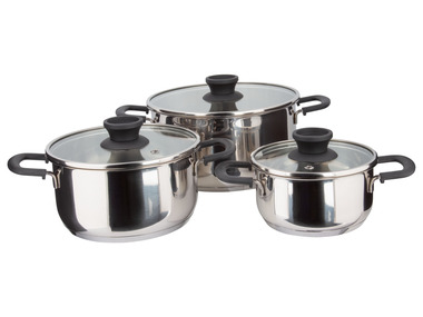 ERNESTO® Set de casseroles en acier inoxydable, Ø 24 / 20 / 16 cm