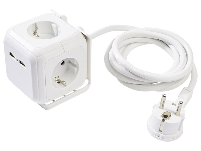 Aller en mode plein écran POWERFIX Cube multiprise avec ports USB - Photo 1