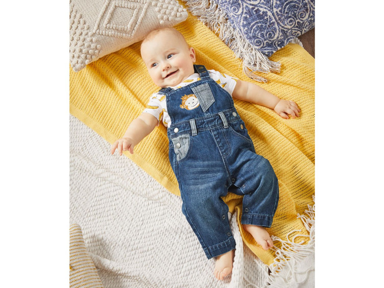 Aller en mode plein écran lupilu® Salopette en jean bébé, coton - Photo 3