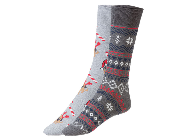 Aller en mode plein écran LIVERGY® Set de 2 paires de chaussettes de Noël en un mélange de coton - Photo 2