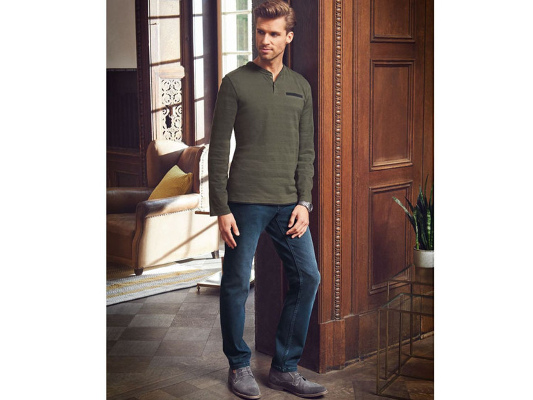Ga naar volledige schermweergave: LIVERGY® Jeansbroek voor heren, slim fit, katoen, polyester en elastaan - afbeelding 9