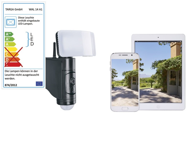 Aller en mode plein écran Caméra d'extérieur WLAN avec projecteur à LED - Photo 3