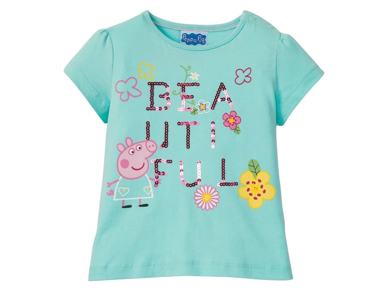 Ga naar volledige schermweergave: T-shirt voor meisjes, met pailletten, van puur katoen - afbeelding 6