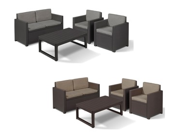 Keter Set de meubles de jardin en osier, 4 pièces