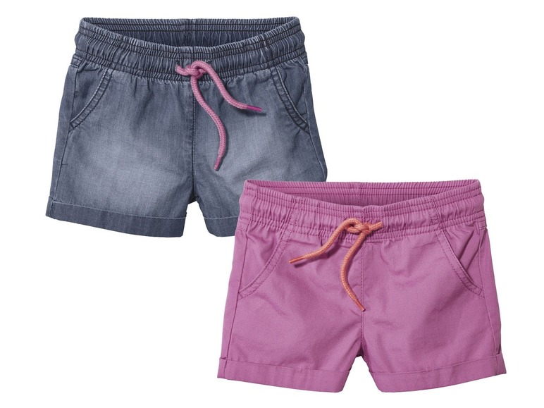 Ga naar volledige schermweergave: lupilu® Set van 2 shorts voor meisjes - afbeelding 2