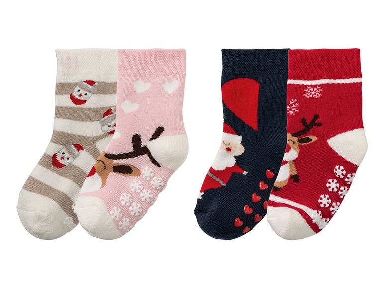 Aller en mode plein écran lupilu® 2 paires de chaussettes de Noël pour filles - Photo 1