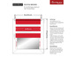 Instructions pour mesurer un store duo rouge et blanc.