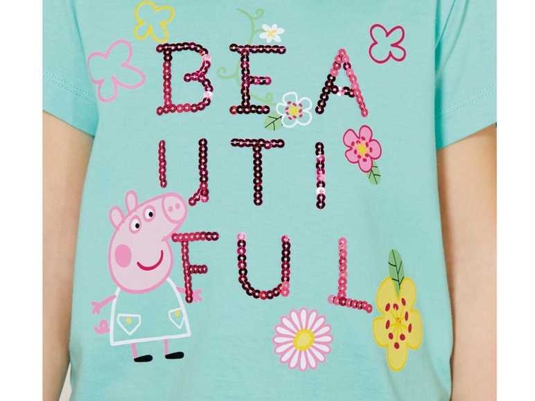 Ga naar volledige schermweergave: T-shirt voor meisjes, met pailletten, van puur katoen - afbeelding 9