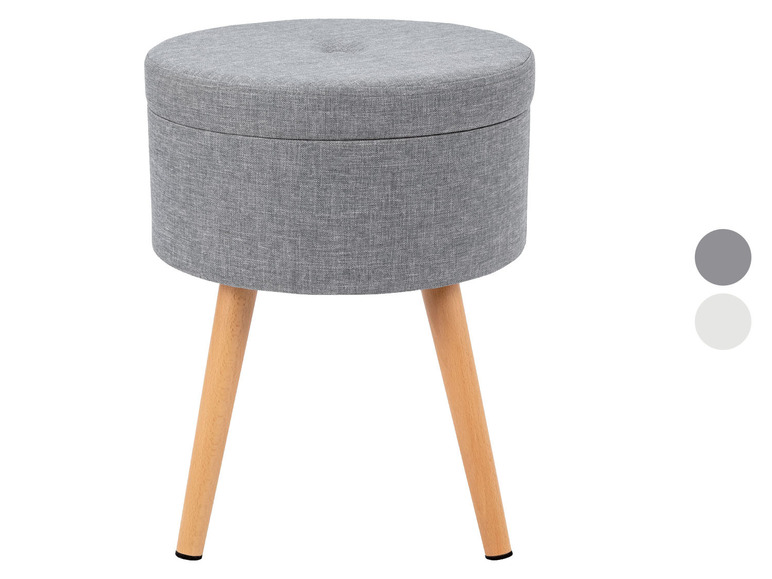 Aller en mode plein écran LIVARNO home Tabouret avec espace de rangement, Ø 36 cm - Photo 1