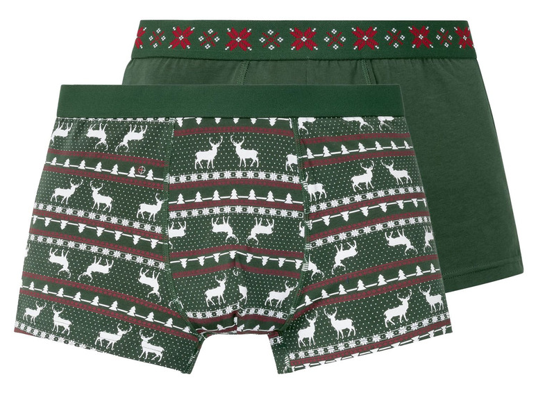 Ga naar volledige schermweergave: LIVERGY® Kerstboxershorts voor heren, set van 2, katoen en elastaan - afbeelding 10