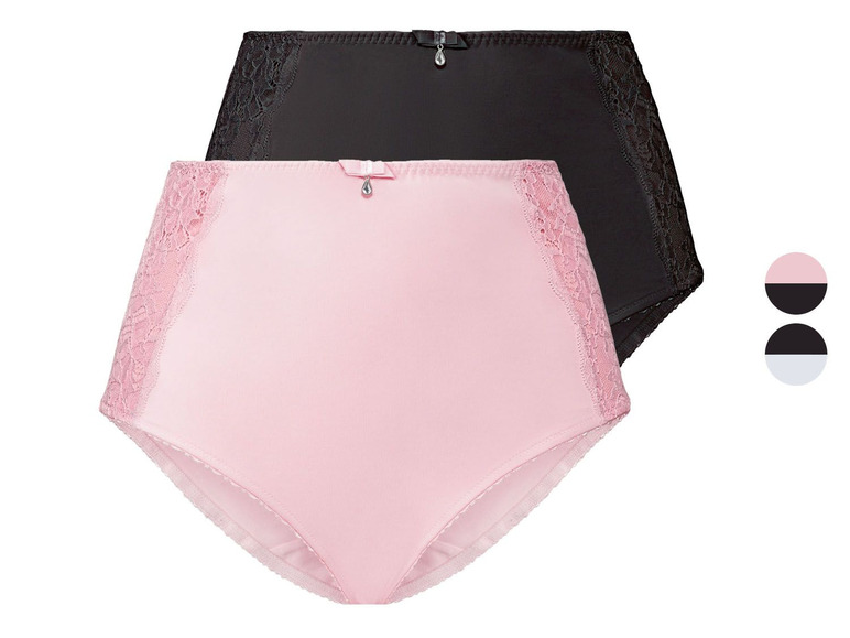 Aller en mode plein écran esmara® Set de 2 culottes gainantes avec dentelle et nœud décoratif - Photo 1