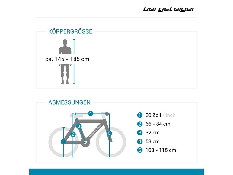 Aller en mode plein écran Bergsteiger Vélo pliant »Windsor«, 20 pouces, pliage rapide - Photo 7